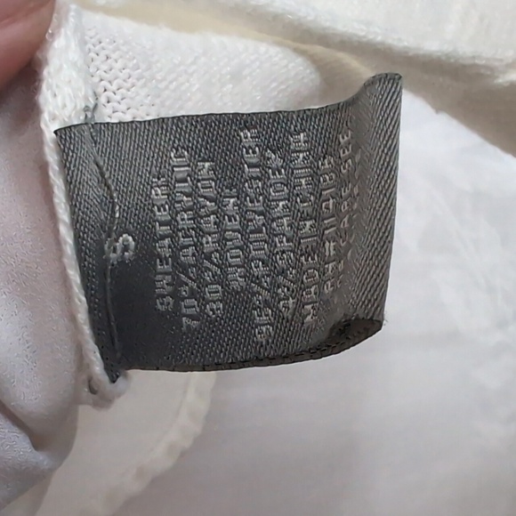 Retro-ology White Wide Neck Long Sleeve Blouse Size Small - Picture 5 of 5